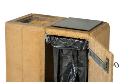 poubelle made in france, cendrier haut, cendrier beton, mobilier urbain béton,